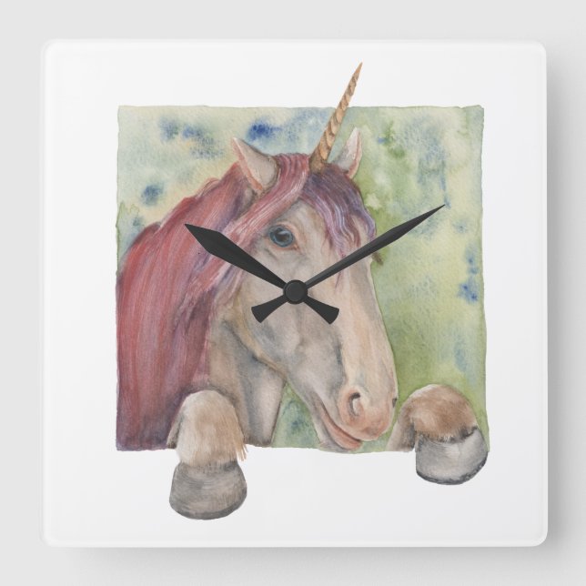 Reloj Cuadrado Unicornio (Anverso)