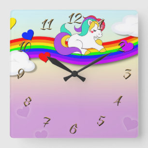Reloj Cuadrado Unicornio