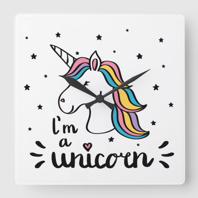 Reloj Cuadrado Unicornio | Soy Unicornio (Anverso)