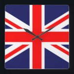 Reloj Cuadrado Unión Jack - Bandera del Reino Unido<br><div class="desc">Bandera del Reino Unido. Grandes recuerdos del Reino Unido y regalos del Reino Unido.</div>