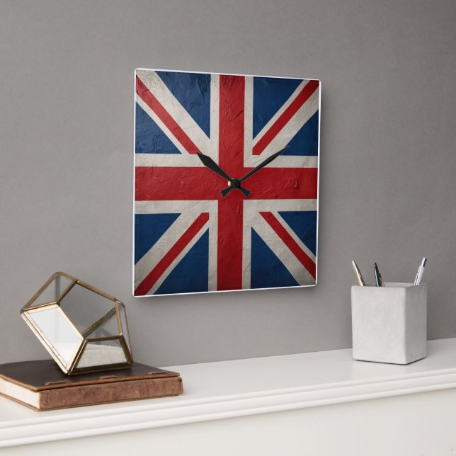 Reloj Cuadrado Union Jack flag (Oficina)