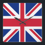 Reloj Cuadrado Union Jack - Flag of the United Kingdom<br><div class="desc">Flag of the United Kingdom.  United Kingdom of Great Britain and Northern Ireland uses as its national flag the royal banner known as the Union Jack or Union Flag (despite popular belief,  both terms are technically correct).</div>