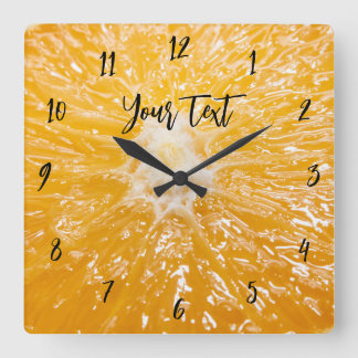 Reloj Cuadrado Unisex amarillo naranja