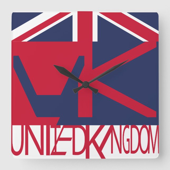 Reloj Cuadrado United Kingdom UK flag BY MASANSER PIXELAT (Anverso)