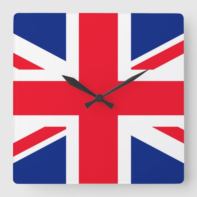 Reloj Cuadrado United Kingdom Union Jack Flag (Anverso)