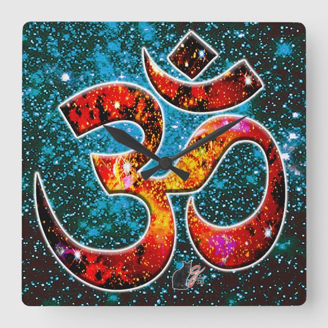 Reloj Cuadrado Universal OM Hum (Anverso)