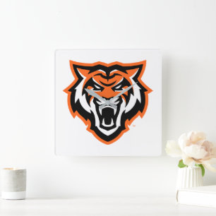Reloj Cuadrado Universidad Estatal de Idaho bengala diseño espiri