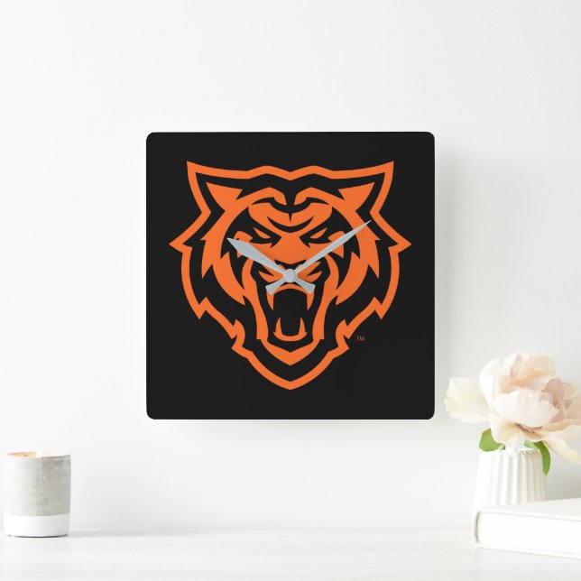 Reloj Cuadrado Universidad Estatal de Idaho bengala diseño espiri (Hogar)