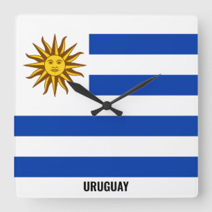 Reloj Cuadrado Uruguay Flag Dazzling Patriotic