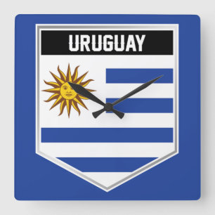 Reloj Cuadrado Uruguay Flag Shield