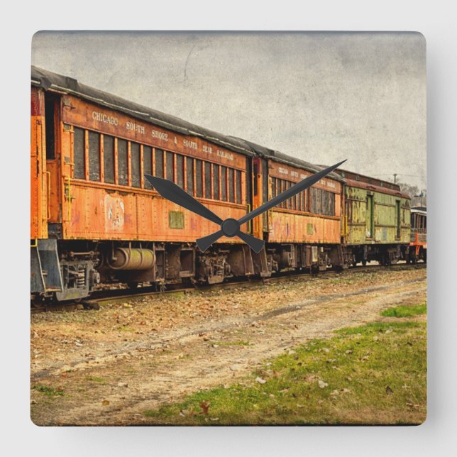 Reloj Cuadrado USA, Indiana. The North Mudson Railroad Museum (Anverso)