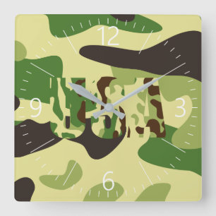 Reloj Cuadrado USA khaki camouflage sign