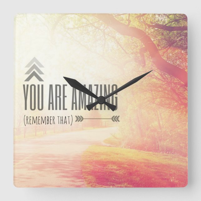 Reloj Cuadrado Usted es asombroso (Anverso)