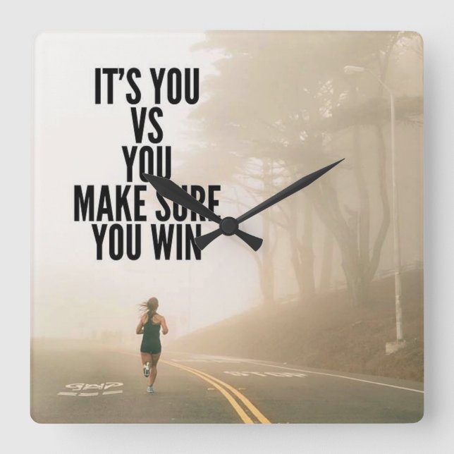 Reloj Cuadrado USTED vs USTED - Motivación del entrenamiento de m (Anverso)