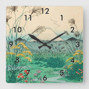 Reloj Cuadrado Utagawa Hiroshige - Llanura de Otsuki en la provin