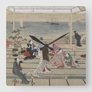 Reloj Cuadrado Utamaro’s Japanese Art wall clock