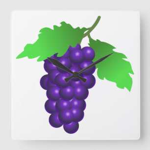 Reloj Cuadrado Uvas