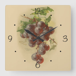 Reloj Cuadrado Uvas de vintage