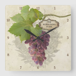 Reloj Cuadrado Uvas románticas caseras personalizadas en la vendi
