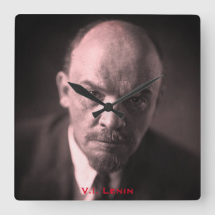 Reloj Cuadrado V.I. Lenin - Jefe de la Unión Soviética - CCCP