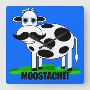 Reloj Cuadrado vaca divertida