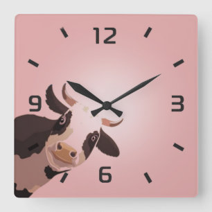 Reloj Cuadrado Vaca divertida