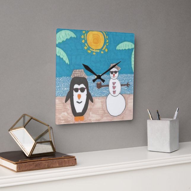 Reloj Cuadrado Vacaciones de navidades (Oficina)