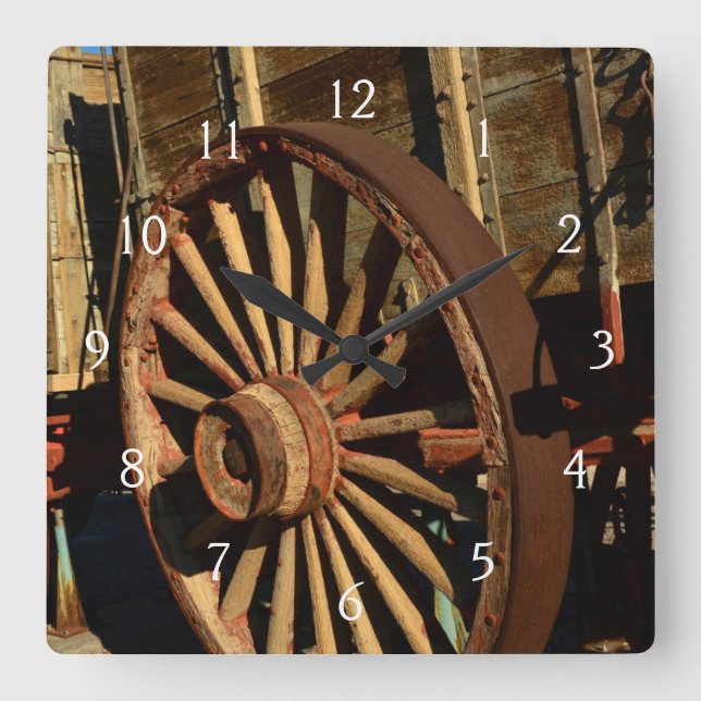 Reloj Cuadrado Vagón antiguo de tren de mulas (Anverso)