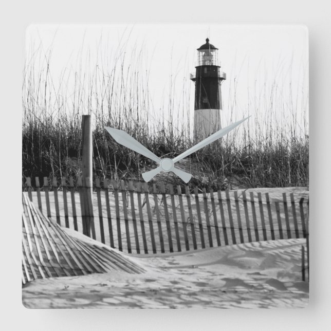 Reloj Cuadrado Vallas de playa y faro (Anverso)