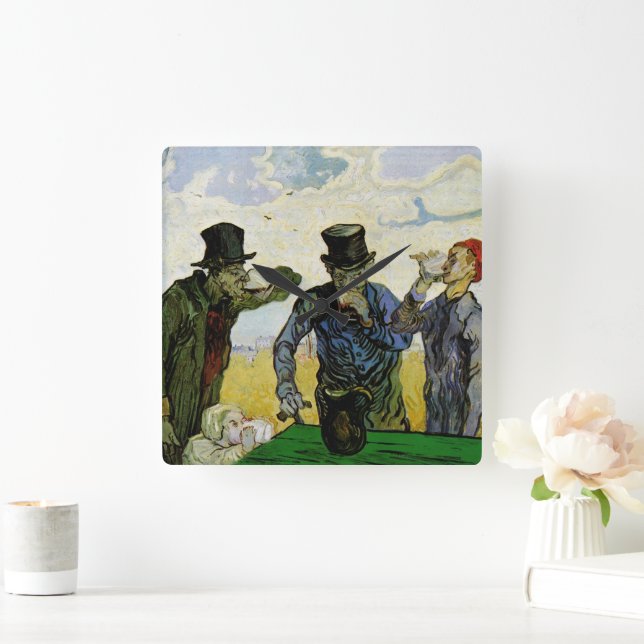 Reloj Cuadrado Van Gogh; Los Bebedores, el impresionismo de los p (Hogar)