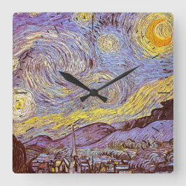 Reloj Cuadrado Van Gogh Starry Night Time
