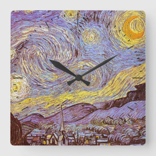 Reloj Cuadrado Van Gogh Starry Night Time