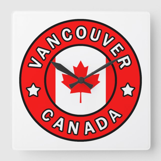 Reloj Cuadrado Vancouver Canada (Anverso)