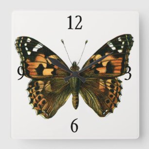 Reloj Cuadrado Vanessa Cardui - La Mariposa de la Señora Pintada