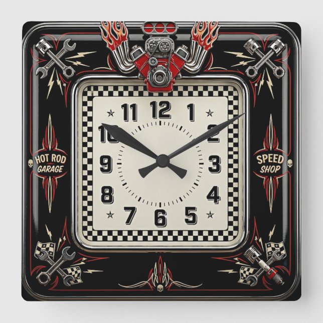 Reloj Cuadrado Varilla Caliente (Anverso)