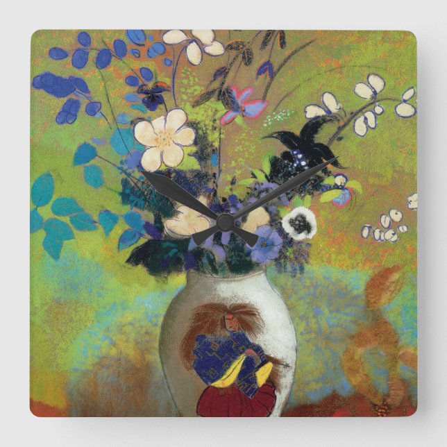 Reloj Cuadrado Vase au Guerrier Japonais (Base de Guerreros Japon (Anverso)