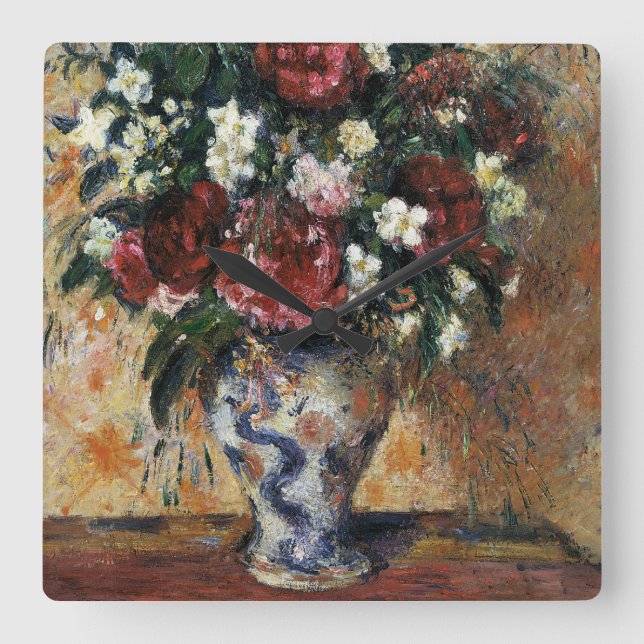 Reloj Cuadrado Vase de flores (Anverso)