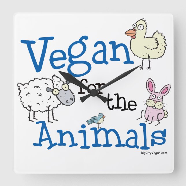 Reloj Cuadrado Vegan por los animales (Anverso)