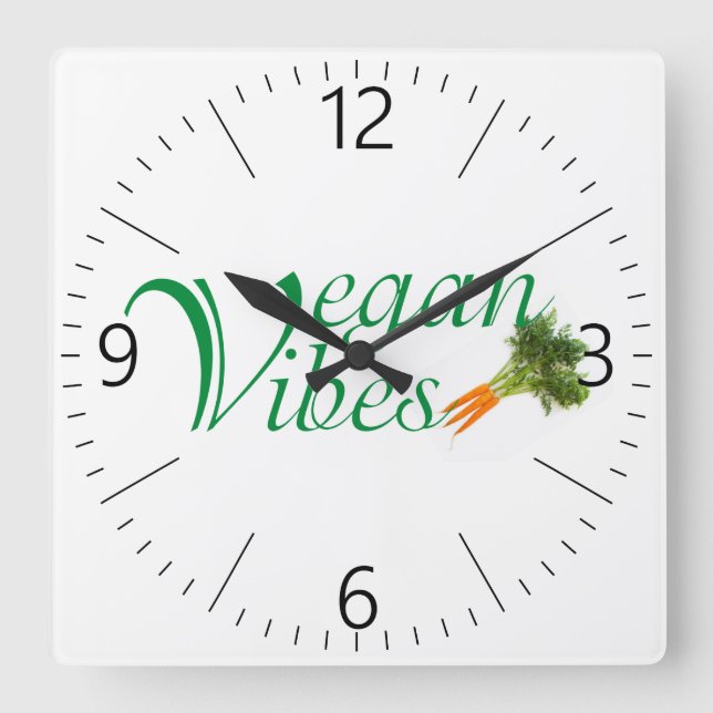 Reloj Cuadrado Vegan vibes (Anverso)