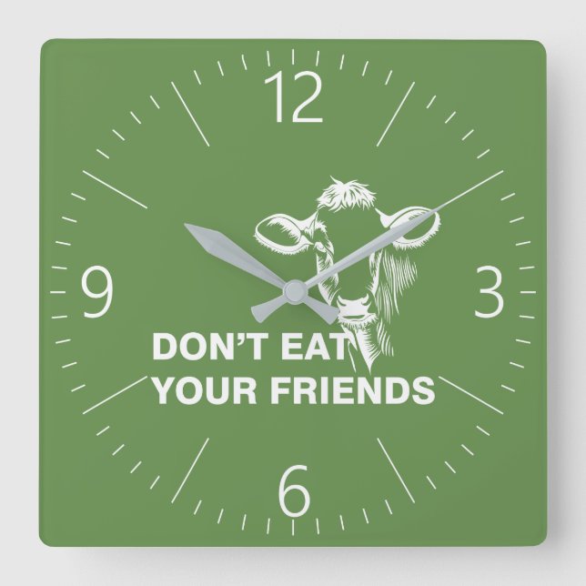 Reloj Cuadrado Veganismo (Anverso)