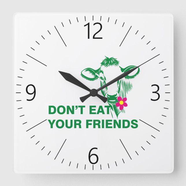 Reloj Cuadrado Veganismo (Anverso)