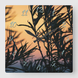 Reloj Cuadrado Vegetación al atardecer