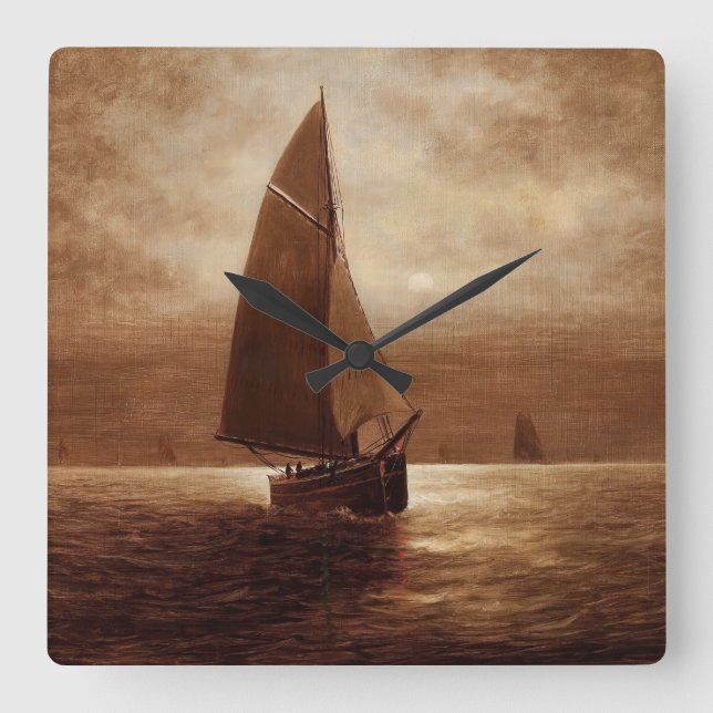 Reloj Cuadrado Vela de noche (alrededor de 1900) Elbridge Wesley  (Anverso)