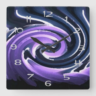 Reloj Cuadrado Vela en el viento (púrpura)