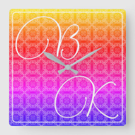 Reloj Cuadrado Vela perfumada de arcoiris pastel