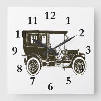 Reloj Cuadrado Velho Carro Marrom