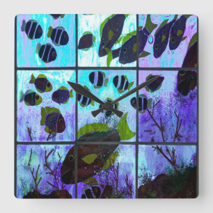 Reloj Cuadrado Ventana en el océano