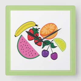 Reloj Cuadrado Verano de frutas coloridas, Guay, diversión