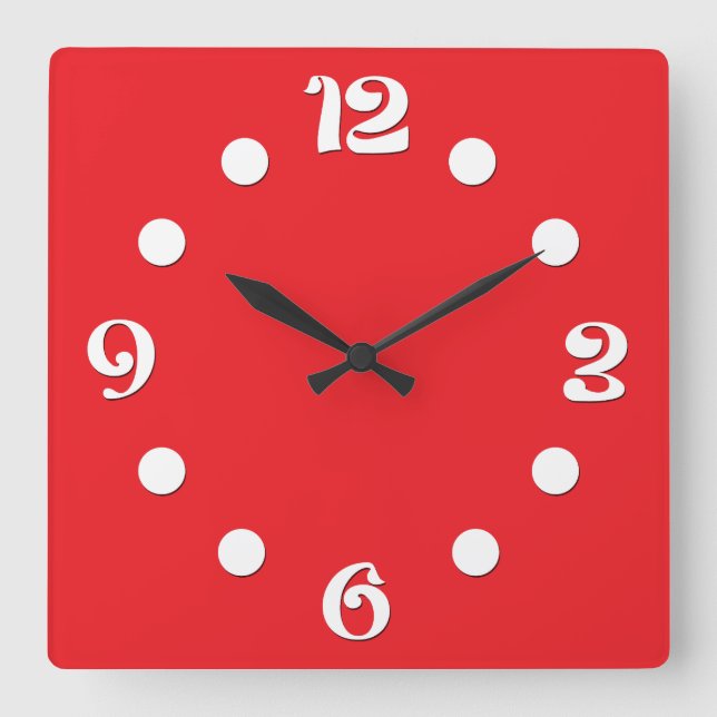 Reloj Cuadrado Verde, abstracto, retro (Anverso)