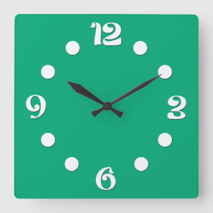 Reloj Cuadrado Verde, abstracto, retro